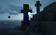 Shown: A tag-team of Zombies stomping on some eggs (Image via Minecraft)